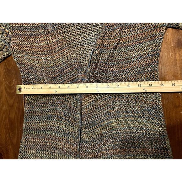 New Direcctions women's multicolor open weave twist front, light weight sweater - Picture 9 of 10